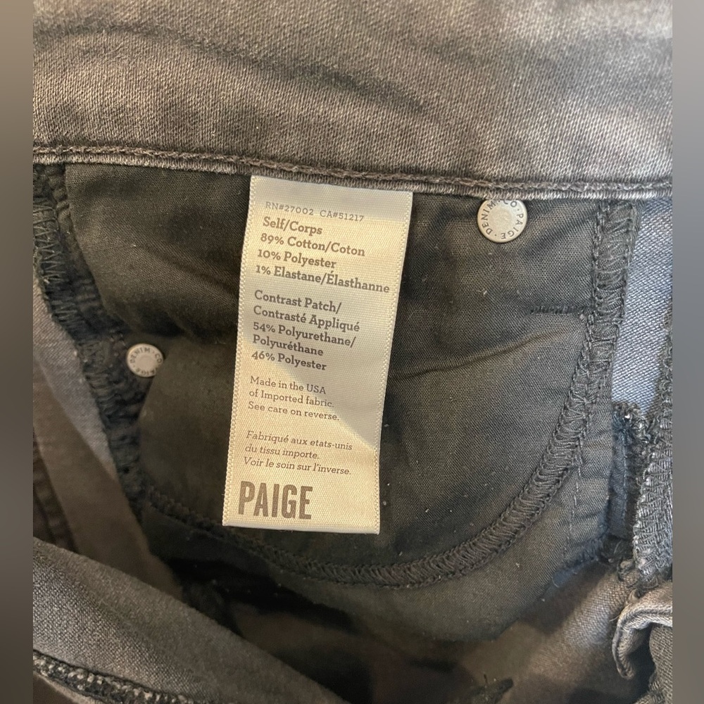 Paige Denim Jeans Moscow No Whiskers Moto Black Fade Skinny low-rise size 27 - Picture 11 of 14
